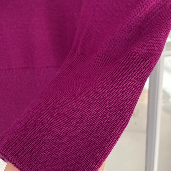 J. Crew Merino Wool V-Neck Sweater in Magenta Grape - Picture 6 of 9